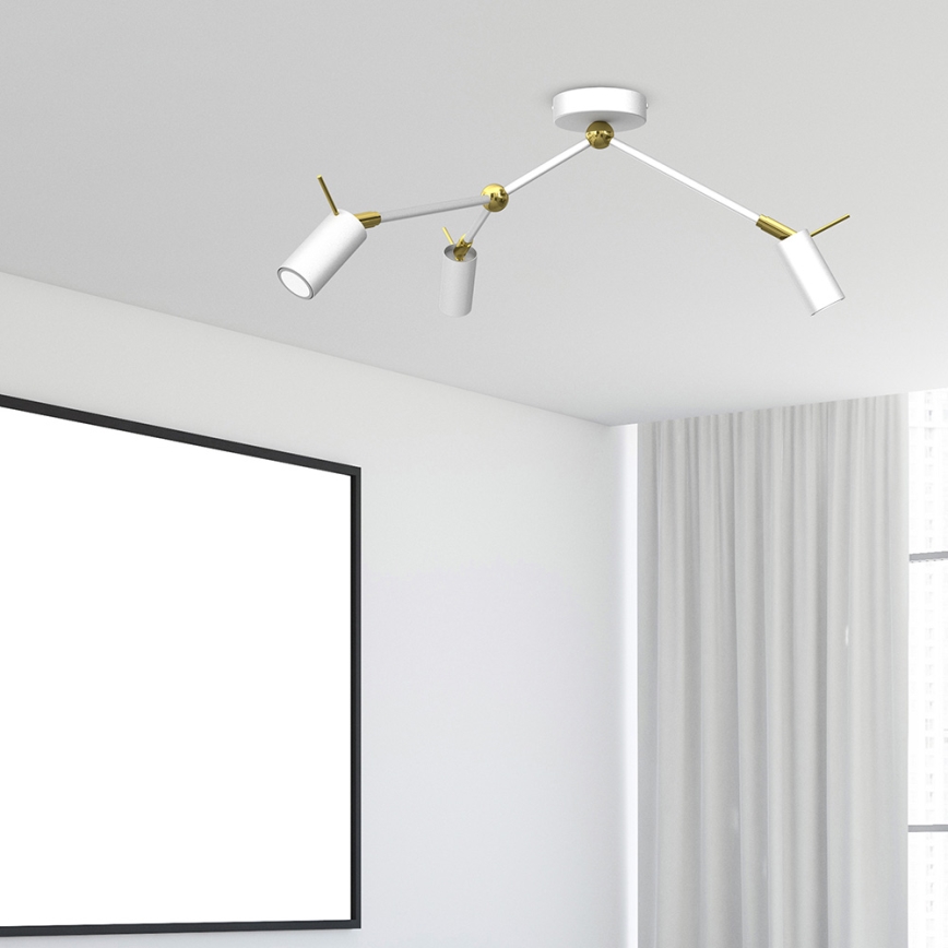 Spotlampe IRIS 3xGU10/MR11/40W/230V hvid/guldfarvet