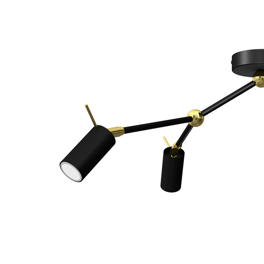 Spotlampe IRIS 3xGU10/MR11/40W/230V sort/guldfarvet
