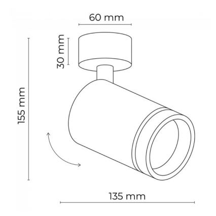Spotlampe JET 1xGU10/10W/230V sort