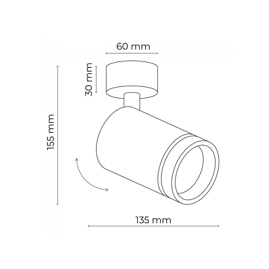 Spotlampe JET 1xGU10/10W/230V sort