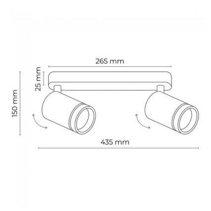 Spotlampe JET 2xGU10/10W/230V hvid