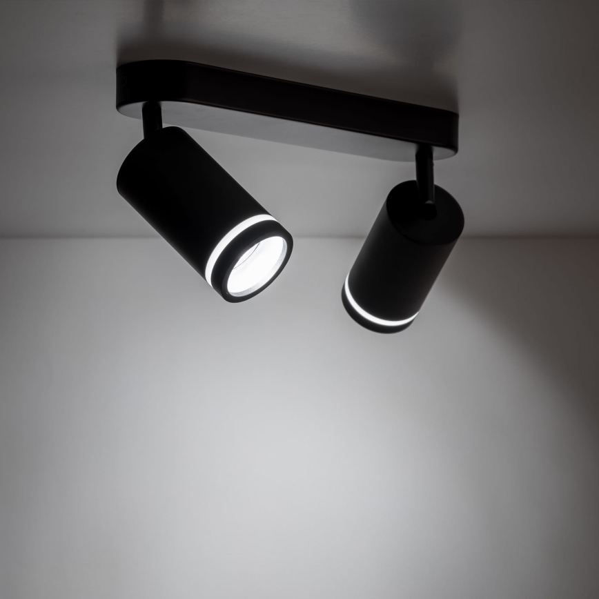 Spotlampe JET 2xGU10/10W/230V sort
