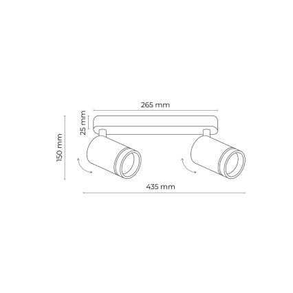 Spotlampe JET 2xGU10/10W/230V sort