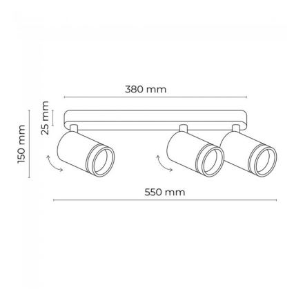 Spotlampe JET 3xGU10/10W/230V sort