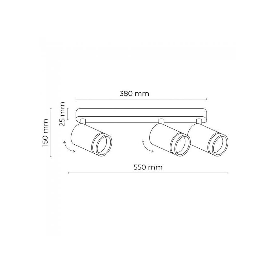 Spotlampe JET 3xGU10/10W/230V sort