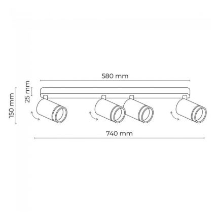 Spotlampe JET 4xGU10/10W/230V hvid