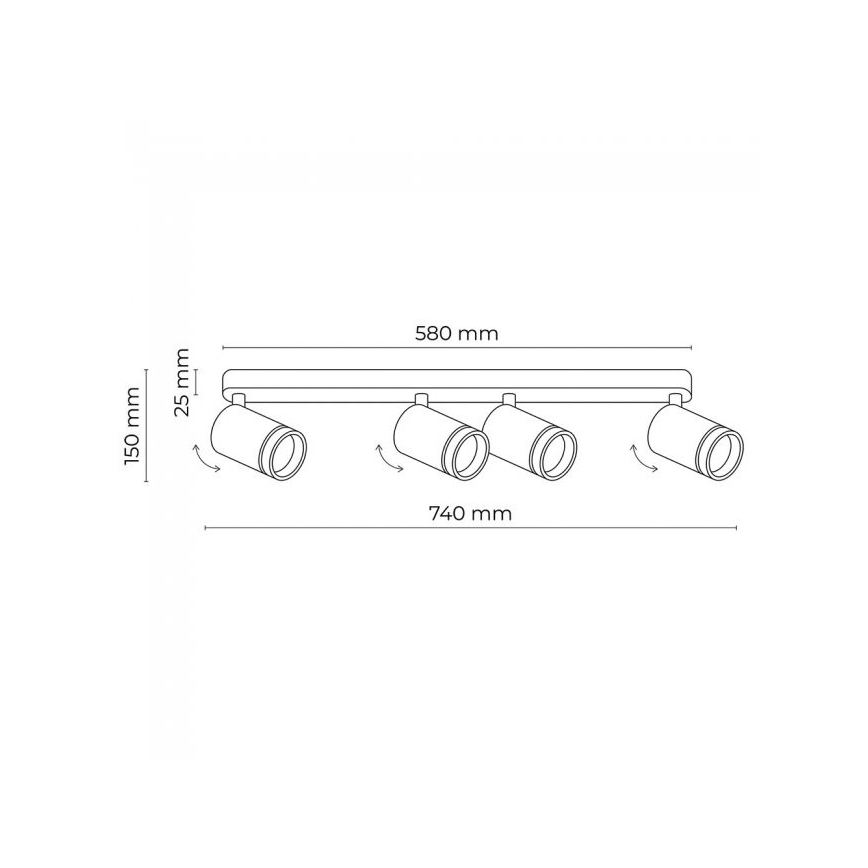 Spotlampe JET 4xGU10/10W/230V hvid