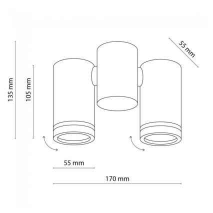 Spotlampe JET SÆT 2xGU10/10W/230V hvid