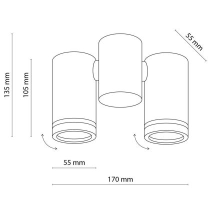 Spotlampe JET SÆT 2xGU10/10W/230V sort