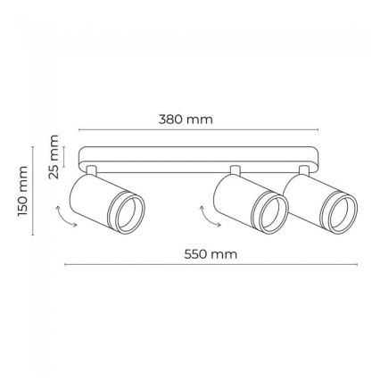 Spotlampe JET SÆT 3xGU10/10W/230V hvid