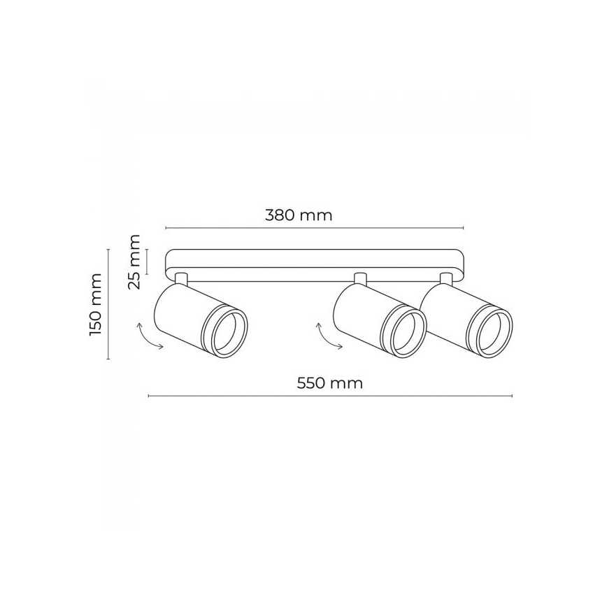 Spotlampe JET SÆT 3xGU10/10W/230V hvid