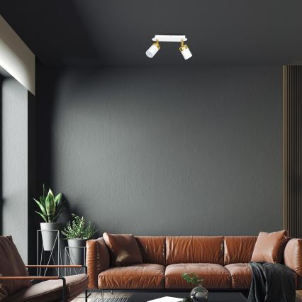 Spotlampe JOKER 2xGU10/25W/230V hvid/guld