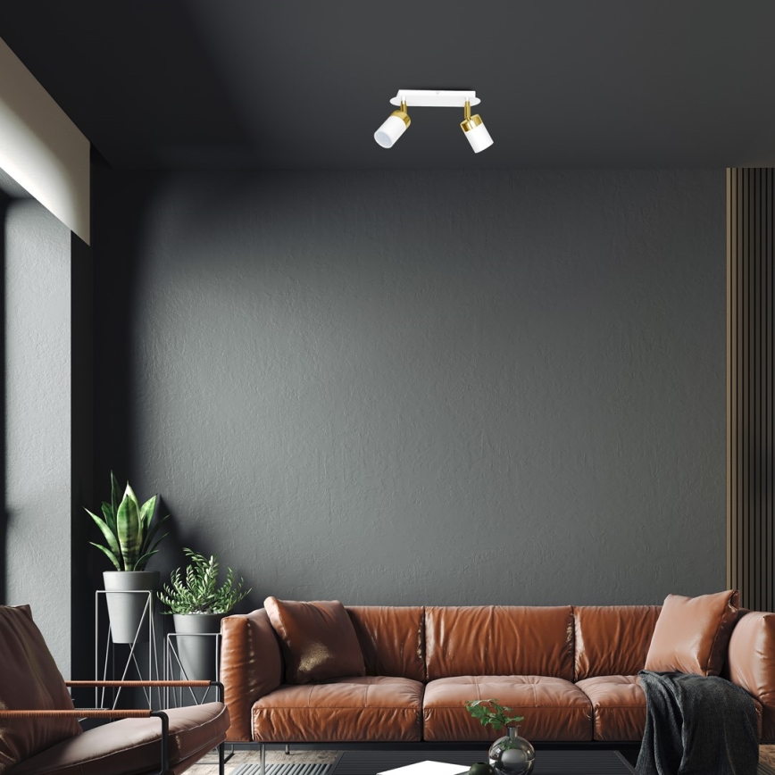 Spotlampe JOKER 2xGU10/25W/230V hvid/guld