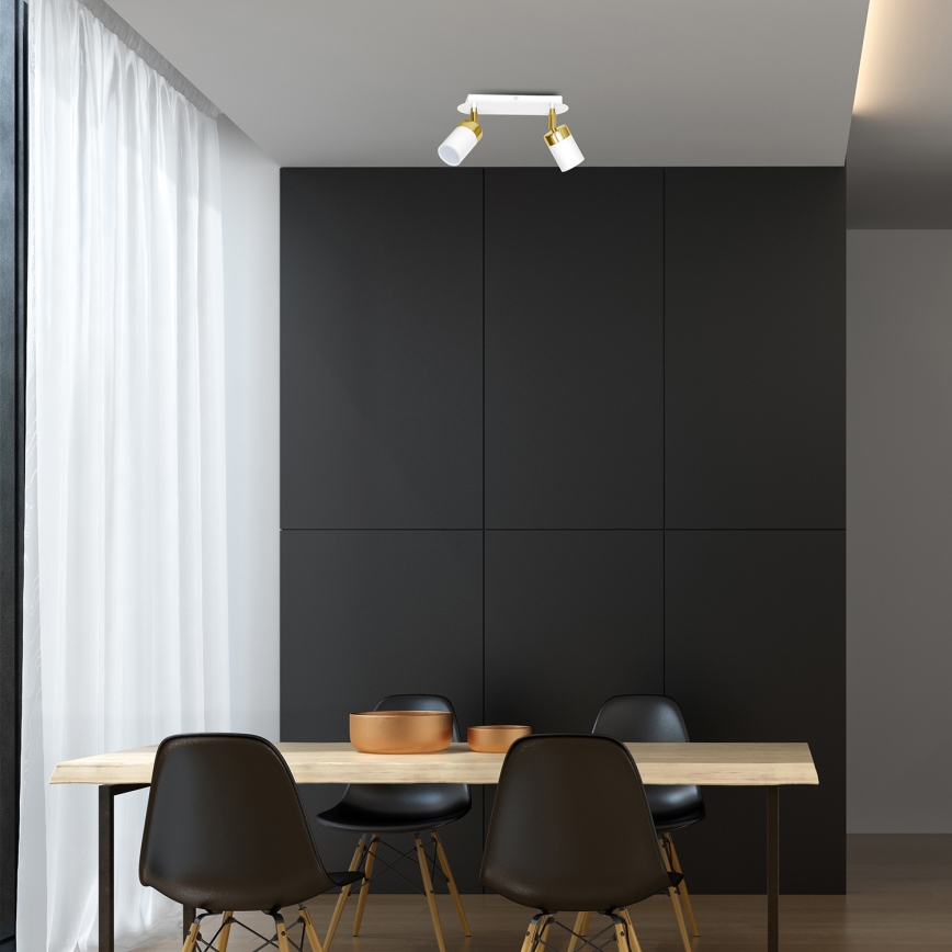 Spotlampe JOKER 2xGU10/25W/230V hvid/guld