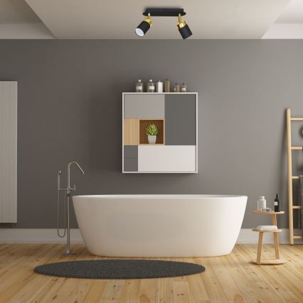 Spotlampe JOKER 2xGU10/25W/230V sort/guld