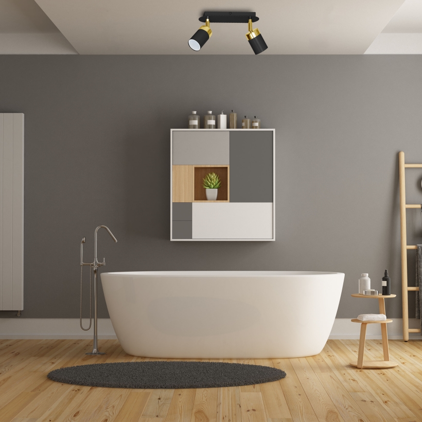 Spotlampe JOKER 2xGU10/25W/230V sort/guld