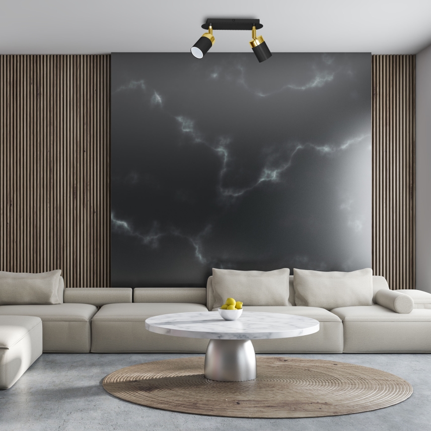 Spotlampe JOKER 2xGU10/25W/230V sort/guld