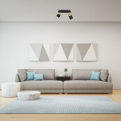 Spotlampe JOKER 2xGU10/25W/230V sort/guld