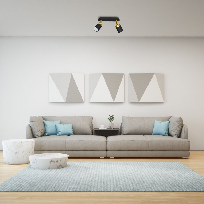 Spotlampe JOKER 2xGU10/25W/230V sort/guld