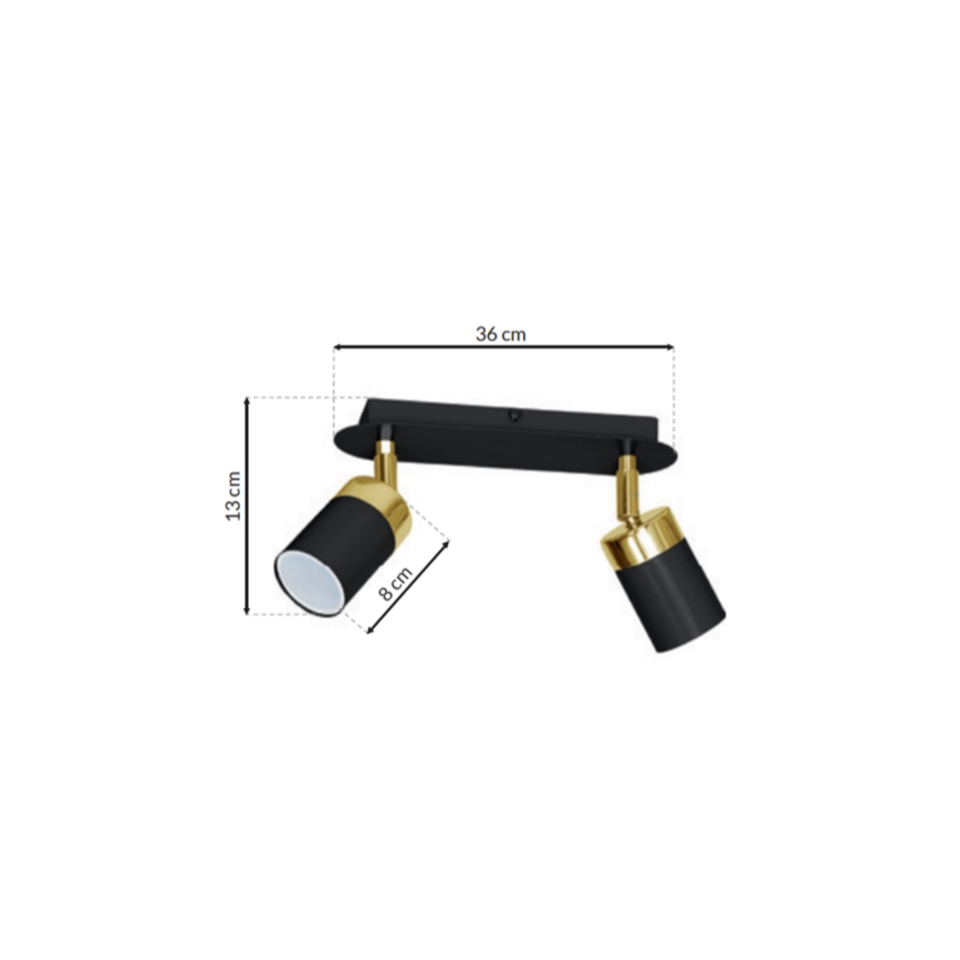 Spotlampe JOKER 2xGU10/25W/230V sort