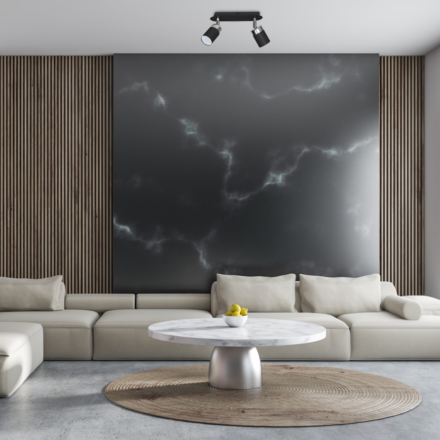 Spotlampe JOKER 2xGU10/25W/230V sort/poleret krom