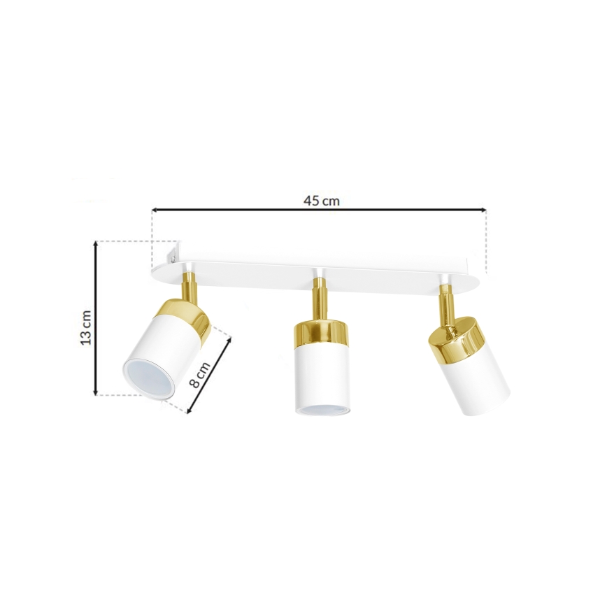 Spotlampe JOKER 3xGU10/25W/230V hvid