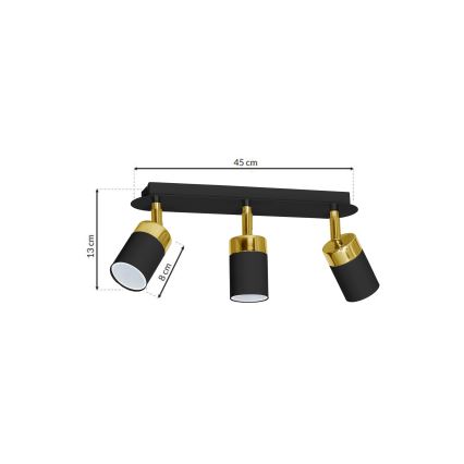 Spotlampe JOKER 3xGU10/25W/230V sort