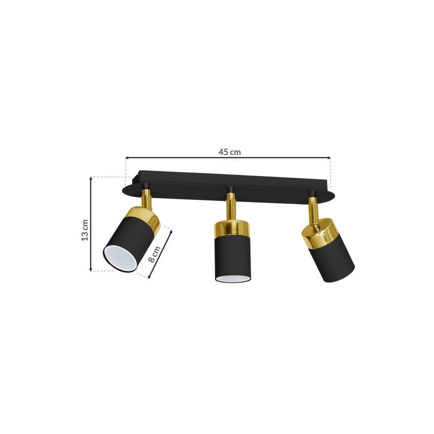 Spotlampe JOKER 3xGU10/25W/230V sort