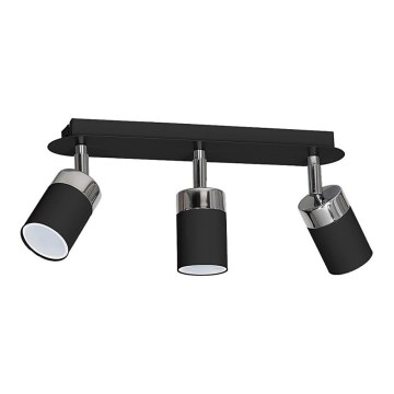 Spotlampe JOKER 3xGU10/25W/230V sort/poleret krom