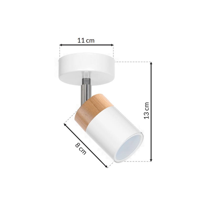 Spotlampe JOKER WHITE WOOD 1xGU10/8W/230V