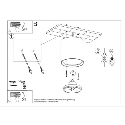 Spotlampe KALU 1xGU10/40W/230V