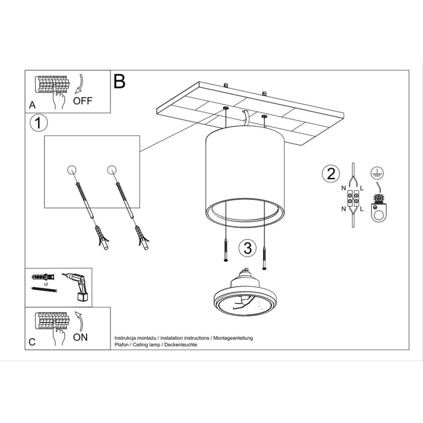 Spotlampe KALU 1xGU10/40W/230V