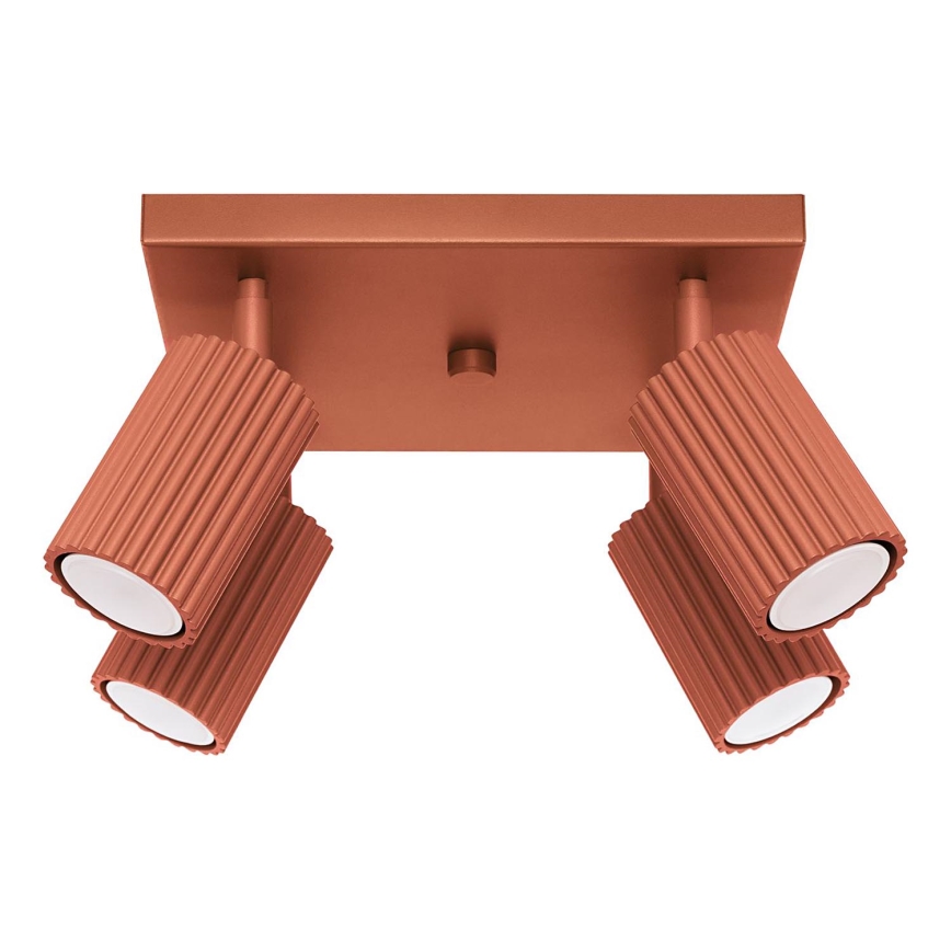 Spotlampe KARBON 4xGU10/10W/230V rød