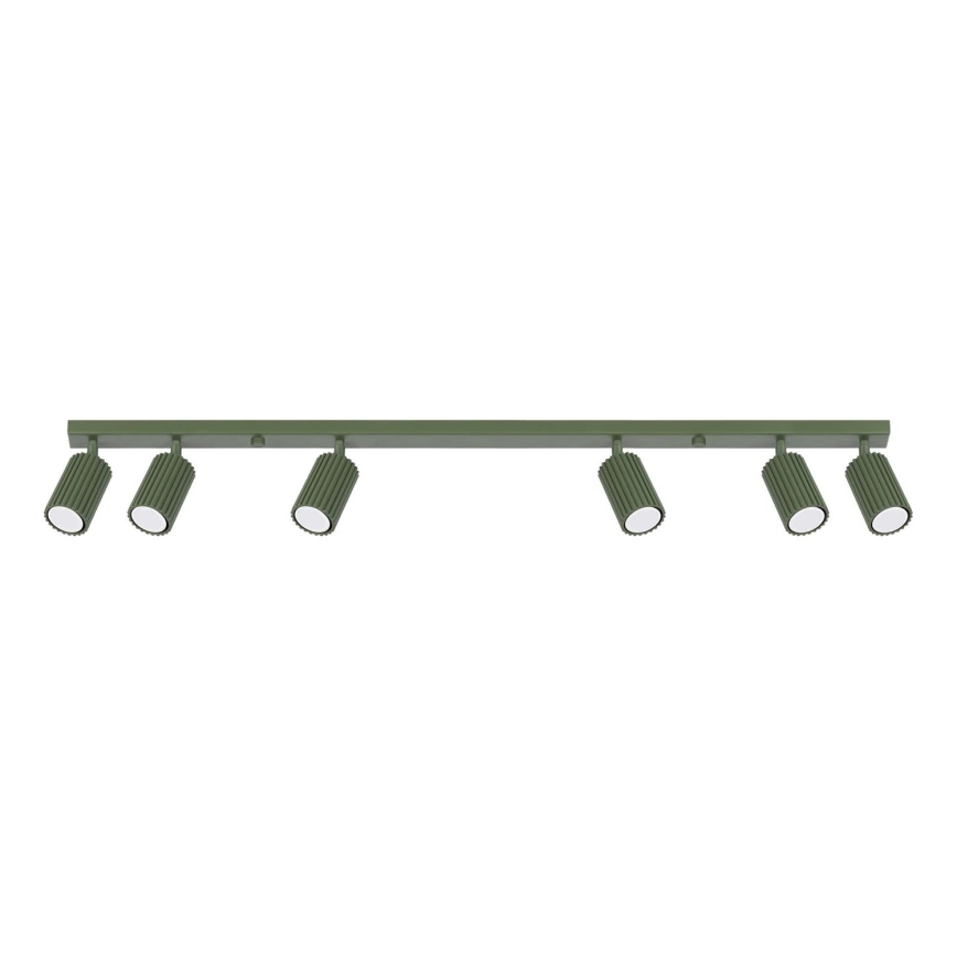Spotlampe KARBON 6xGU10/10W/230V grøn