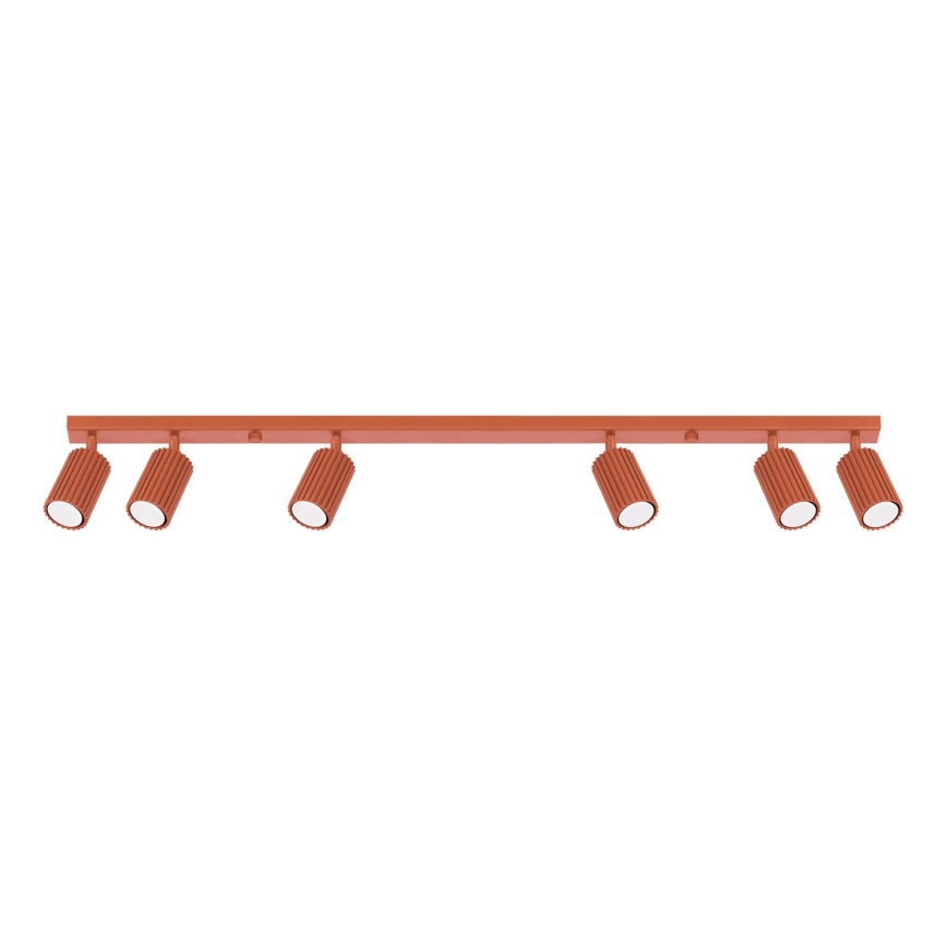 Spotlampe KARBON 6xGU10/10W/230V rød