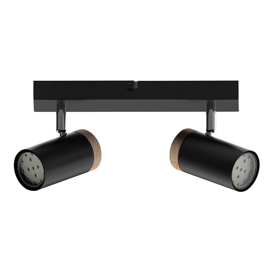 Spotlampe LAGOS 2xGU10/15W/230V sort/brun