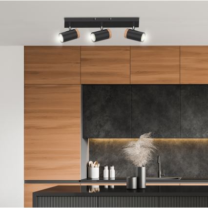 Spotlampe LAGOS 3xGU10/15W/230V sort/brun