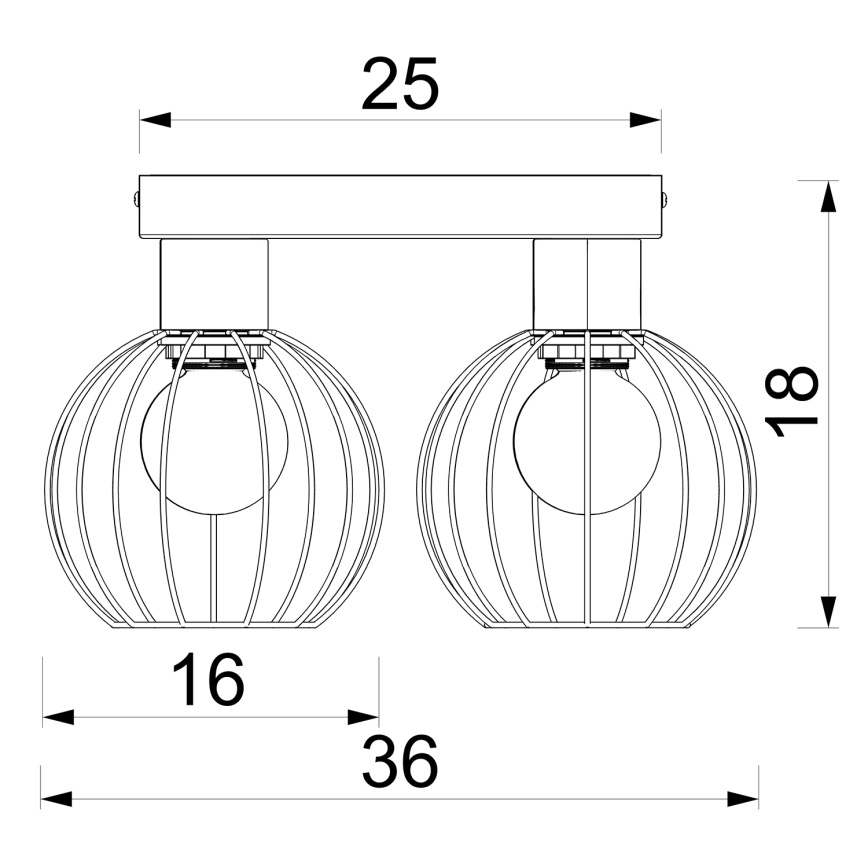Spotlampe LAPS 4xE27/15W/230W sort