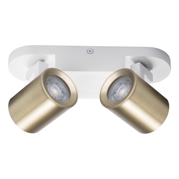 Spotlampe LAURIN 2xGU10/10W/230V messing/hvid