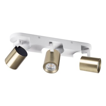 Spotlampe LAURIN 3xGU10/10W/230V messing/hvid