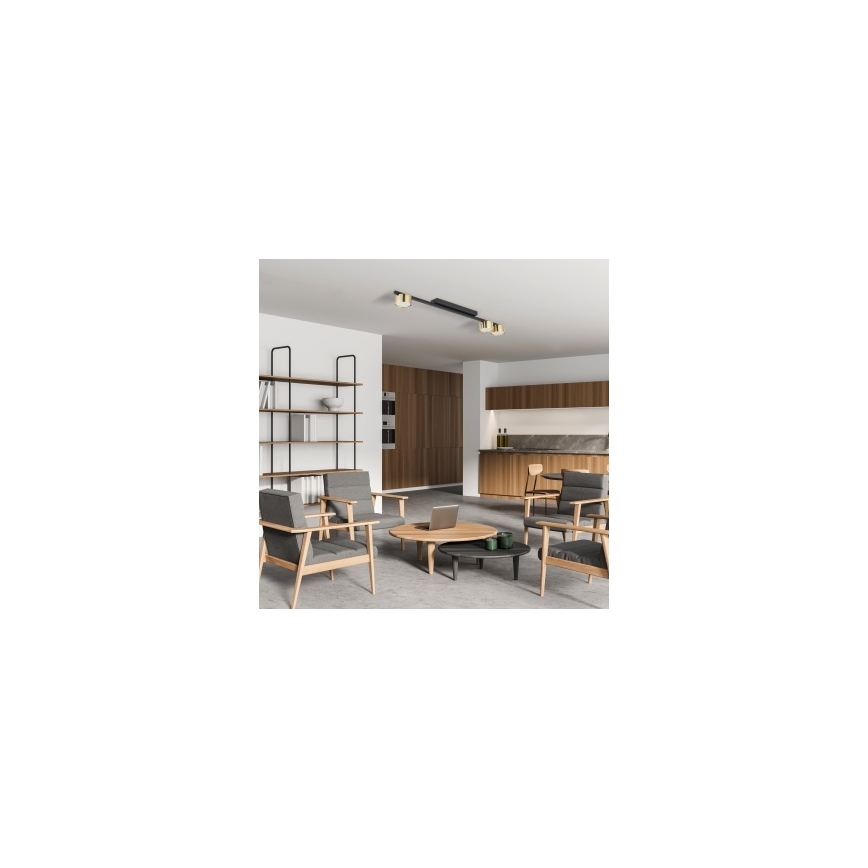 Spotlampe LOGAN 3xGU10/10W/230V sort/guld