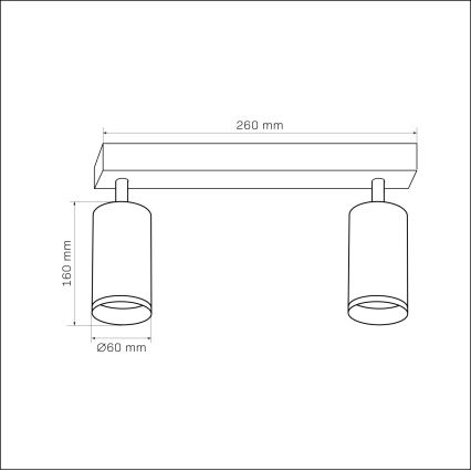 Spotlampe LONDON 2xGU10/10W/230V sort