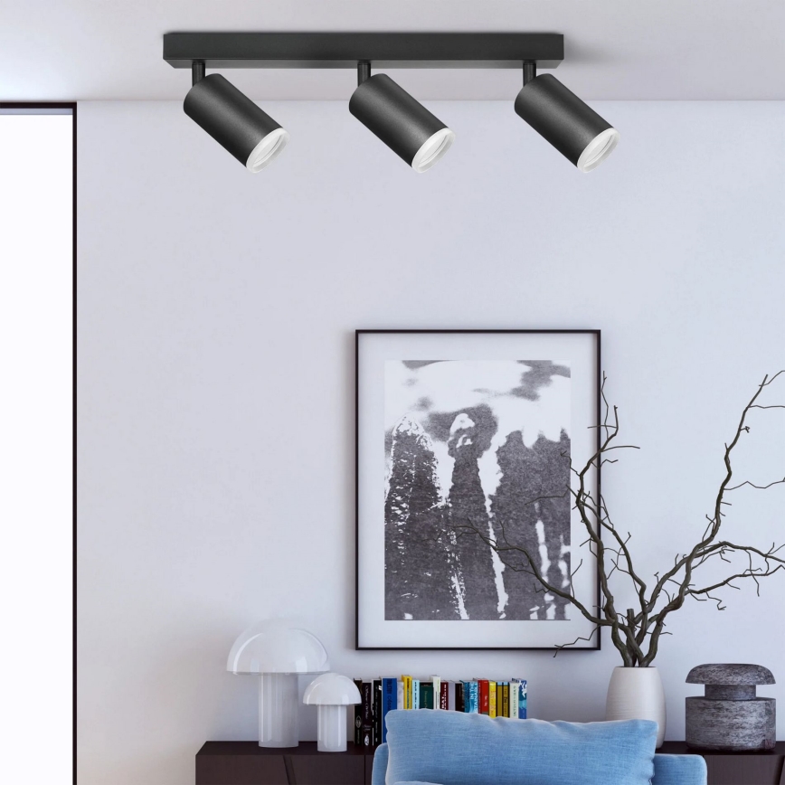Spotlampe LONDON 3xGU10/10W/230V sort