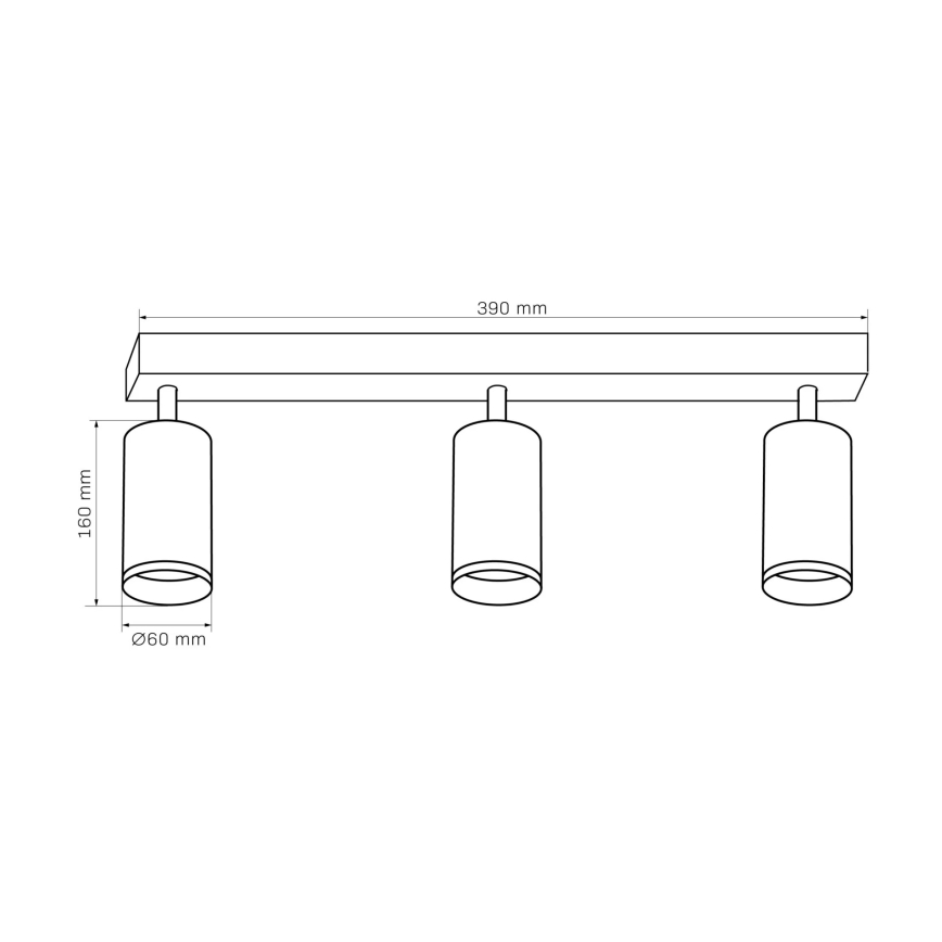 Spotlampe LONDON 3xGU10/10W/230V sort