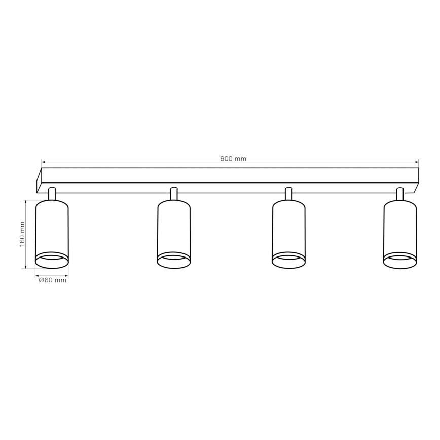 Spotlampe LONDON 4xGU10/10W/230V sort