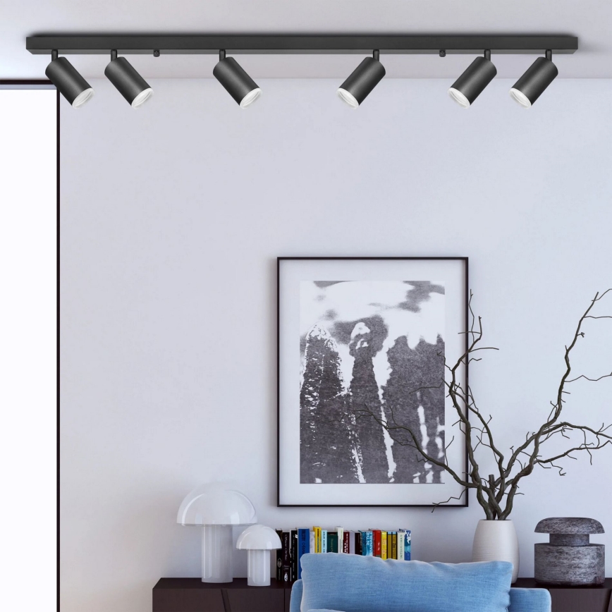 Spotlampe LONDON 6xGU10/10W/230V sort