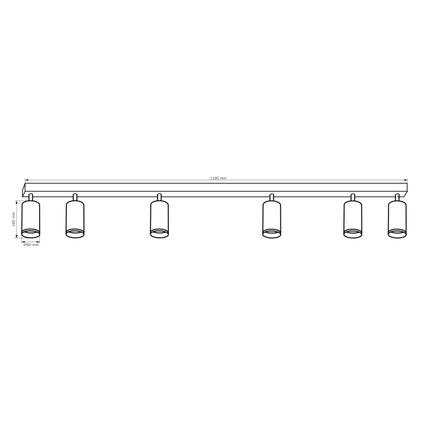 Spotlampe LONDON 6xGU10/10W/230V sort