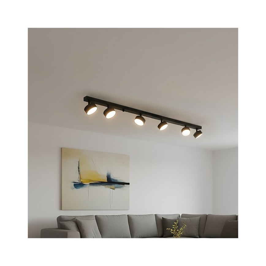 Spotlampe LUNVIGO 6xGX53/35W/230V sort