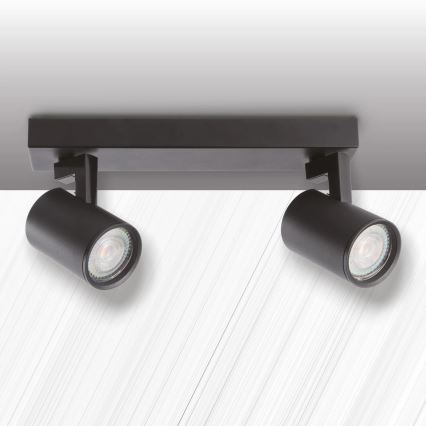Spotlampe LYNX 2xGU10/10W/230V sort