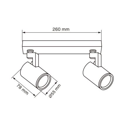 Spotlampe LYNX 2xGU10/10W/230V sort